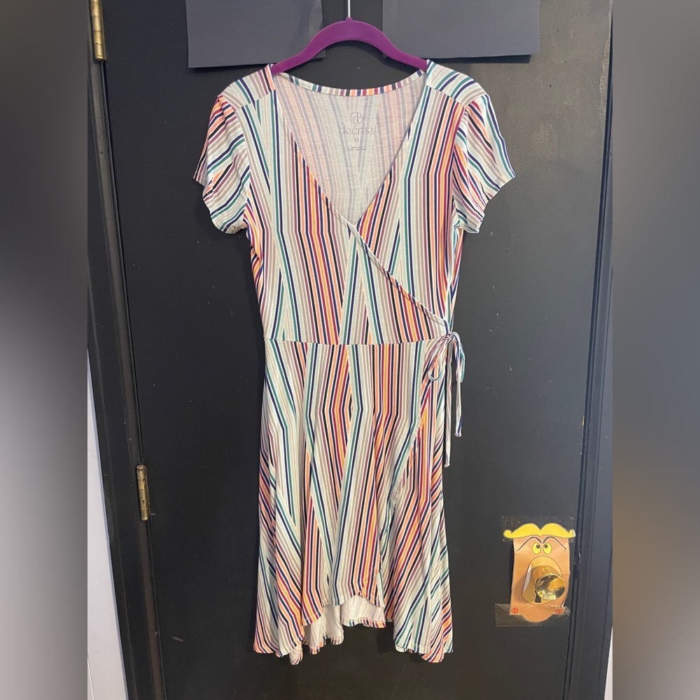 Decree Multicolor Striped High Low Dress